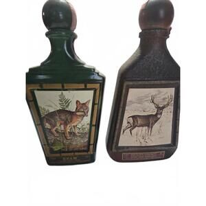 Jim Beam Vintage Fox and Deer Whiskey Decanters